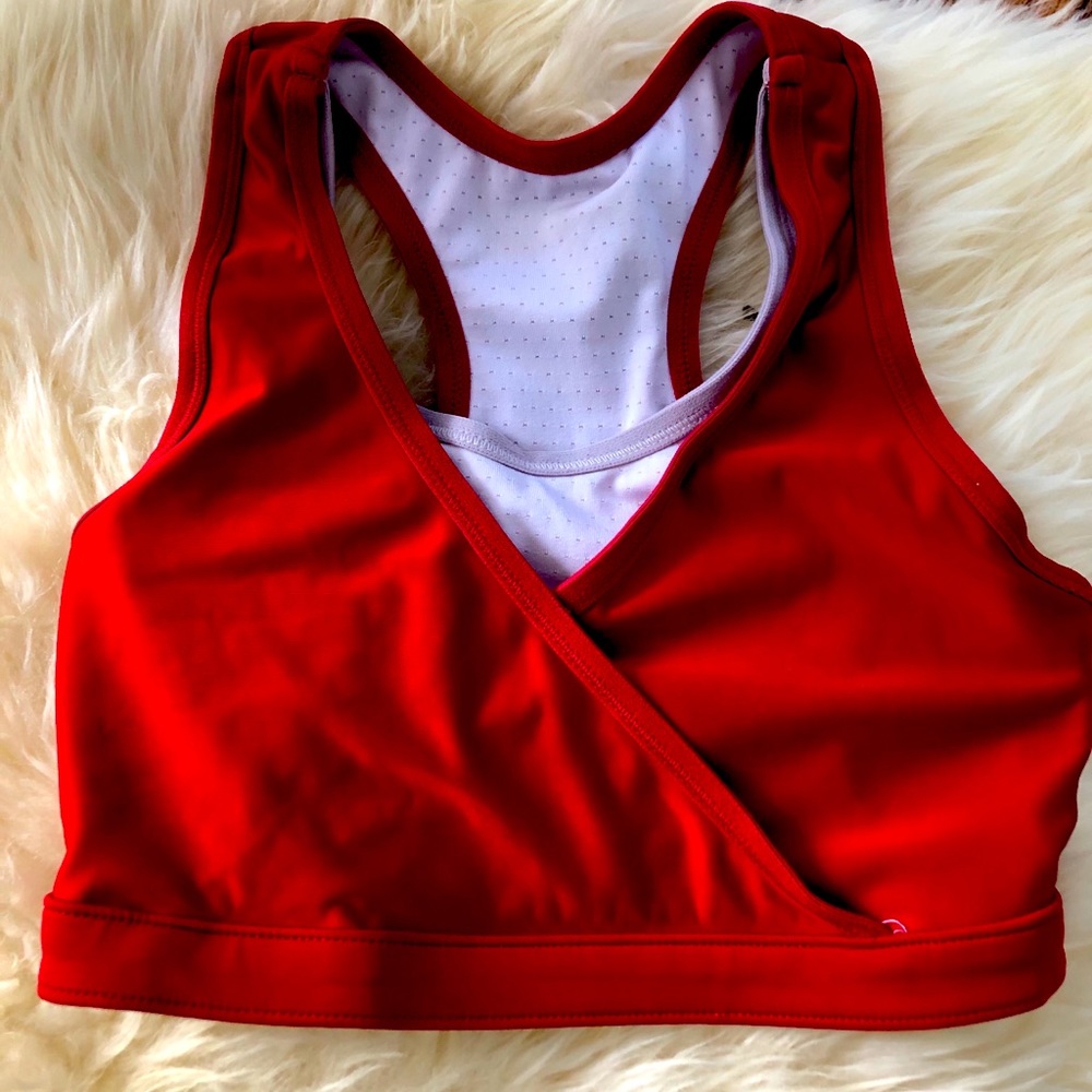 Reversible red and white GC sports bra ❤️🤍